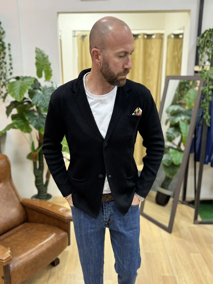 Cardigan/Giacca Cotone Nero - immagine 2