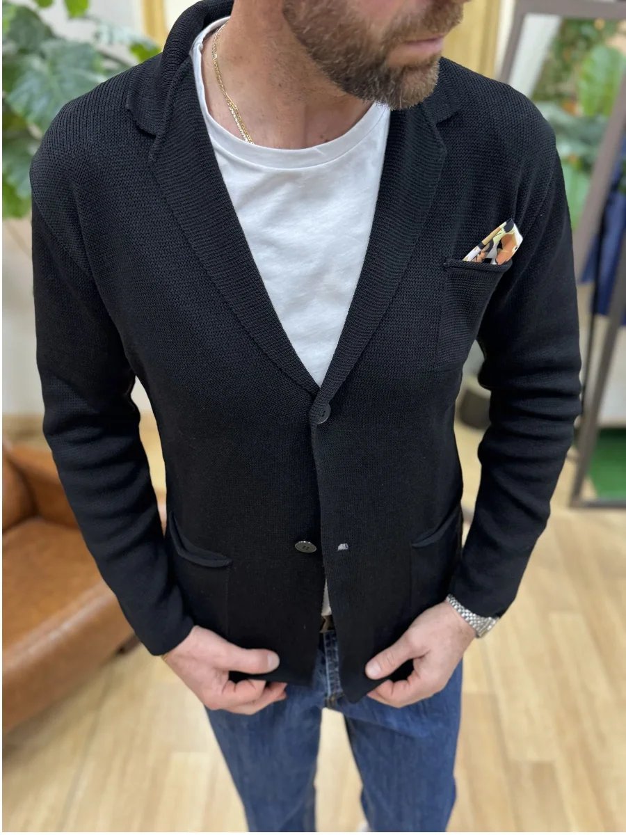Cardigan/Giacca Cotone Nero - immagine 3