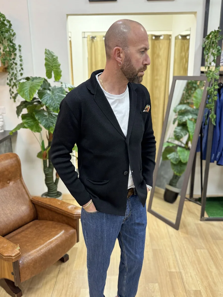Cardigan/Giacca Cotone Nero - immagine 4