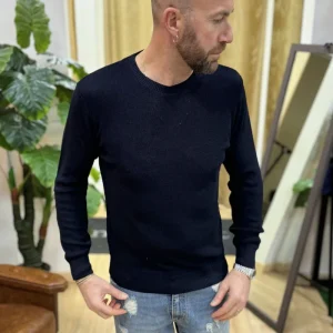 Maglioncino GiroGola In Filo MF Blu