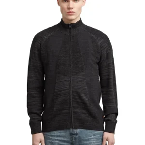3d Biker Full Zip Knit Dk Black/asfalt