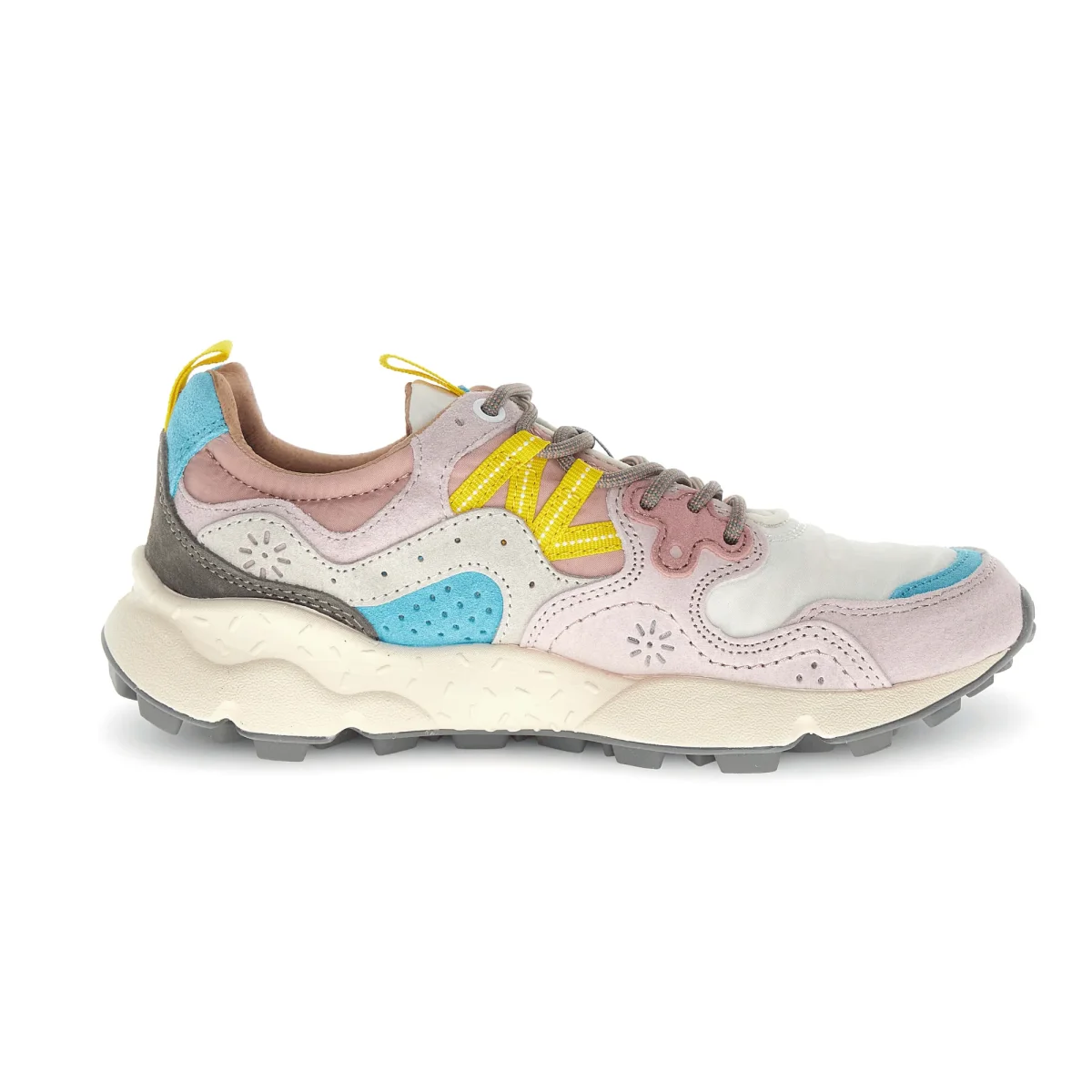 Sneaker Yamano 3 Woman Suede/nylon Light Pink-offwhite-pink Grigio