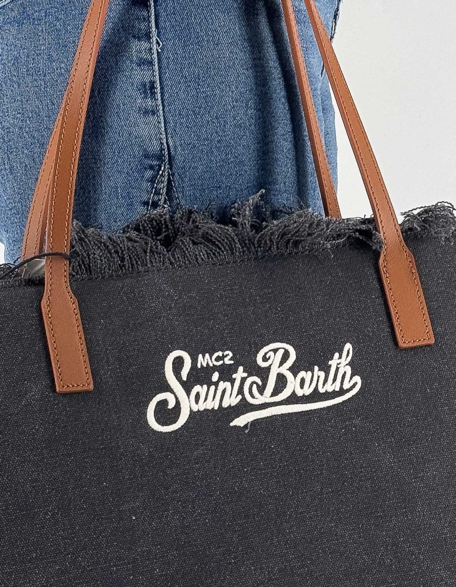 Borsa In Canvas Con Frange City Bag Fringe 00 Emb - immagine 3
