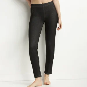 Leggings donna in denim nero con tasche Dim Relax & Go
