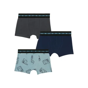 Pacco da 3 boxer gameboy da ragazzo in cotone elasticizzato Blu EcoDim Mode