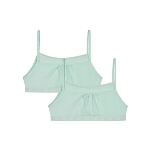 Pacco da 2 reggiseni senza ferretto in cotone bio Blu Pastello Skin Care