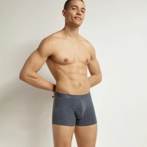 Boxer Uomo in cotone elasticizzato lavanda con pois Dim Fancy