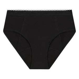 Slip mestruale in cotone biologico Nero Flusso molto abbondante Dim Protect