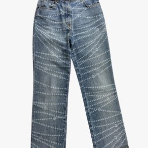 CHANEL – JEANS COTONE DENIM CHIARO “PEARL PRINT JEANS” P/E 2025 – MIS 34FR