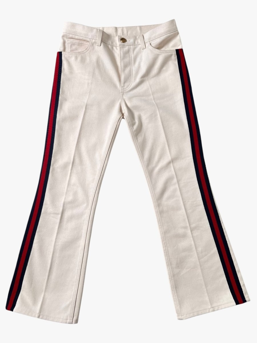 GUCCI – PANTALONE IN COTONE FASCIA WEB