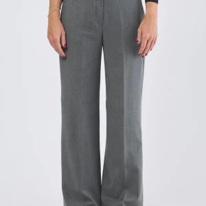 Pantalone in Flanella Lurex Bistretch Grigio