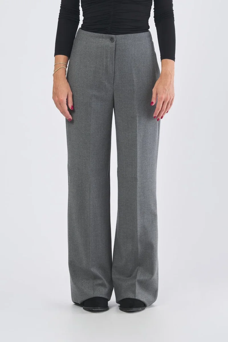Pantalone in Flanella Lurex Bistretch Grigio - immagine 2