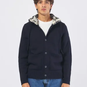 Cardigan Uomo Maglia Morbida con Cappuccio