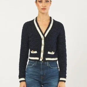 Cardigan Donna Aomori Cropped Bottoni Gioiello