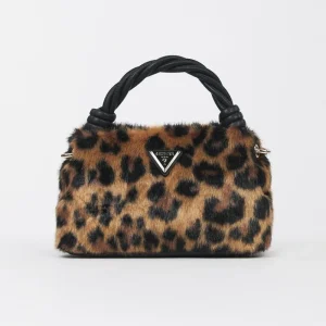 Borsa a Mano Shaida in Ecopelliccia Leopardata