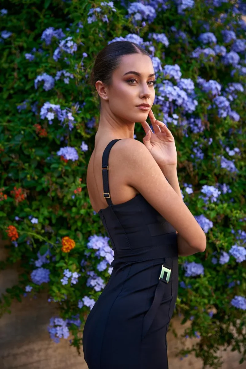Abito Tubino Bustier in Tessuto Bi-Elastico Nero - immagine 2