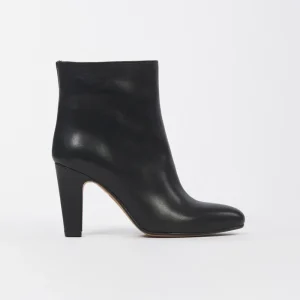 Tronchetto Elise in Pelle Nera con Tacco Alto