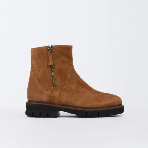Stivaletto Donna in Vera Pelle Scamosciata Brandy
