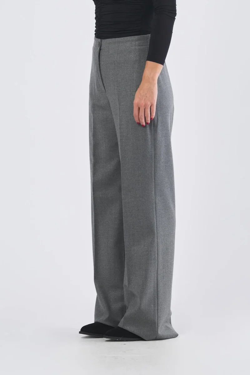 Pantalone in Flanella Lurex Bistretch Grigio - immagine 3